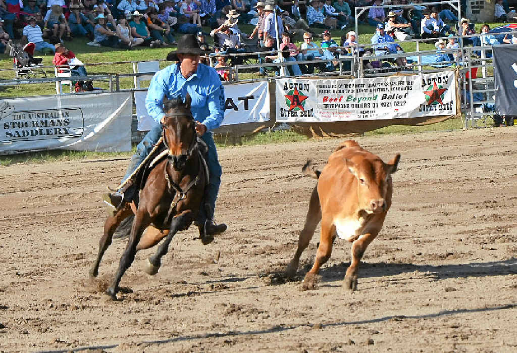 Ben Hall riding Eltorrio rode to a score of 265 to take out the Supafloats Canning Downs Campdraft.